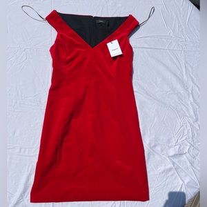 Theory Bright Red Velvet Dress
